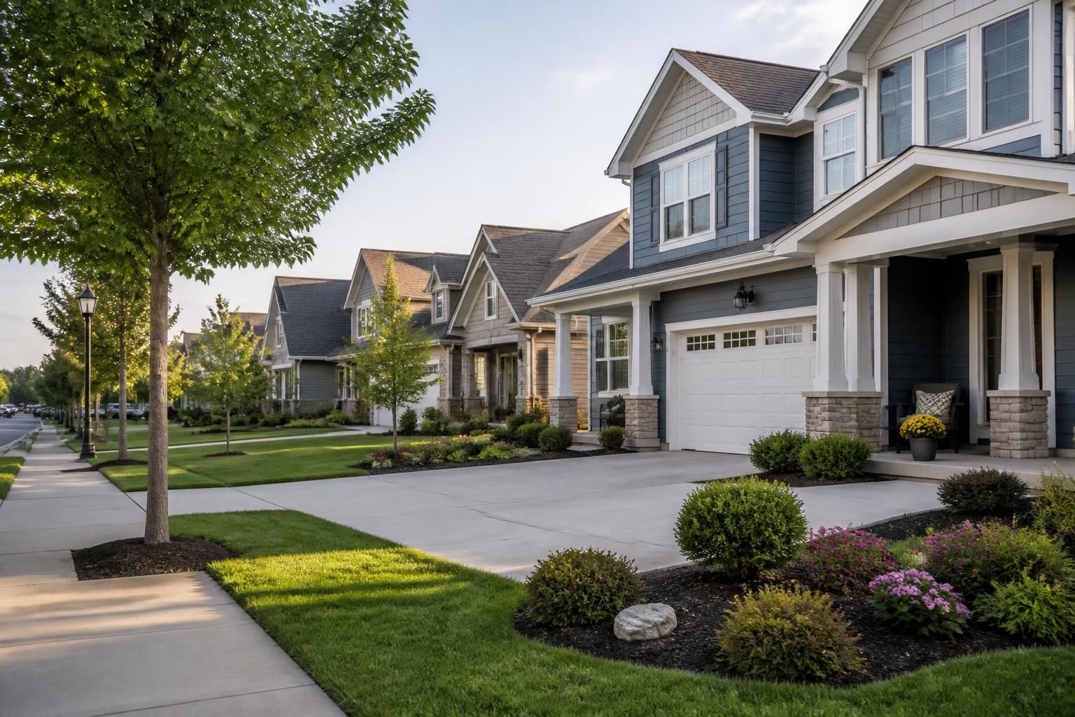 Contemporary homes with tidy curb appeal in Twinsburg, Ohio